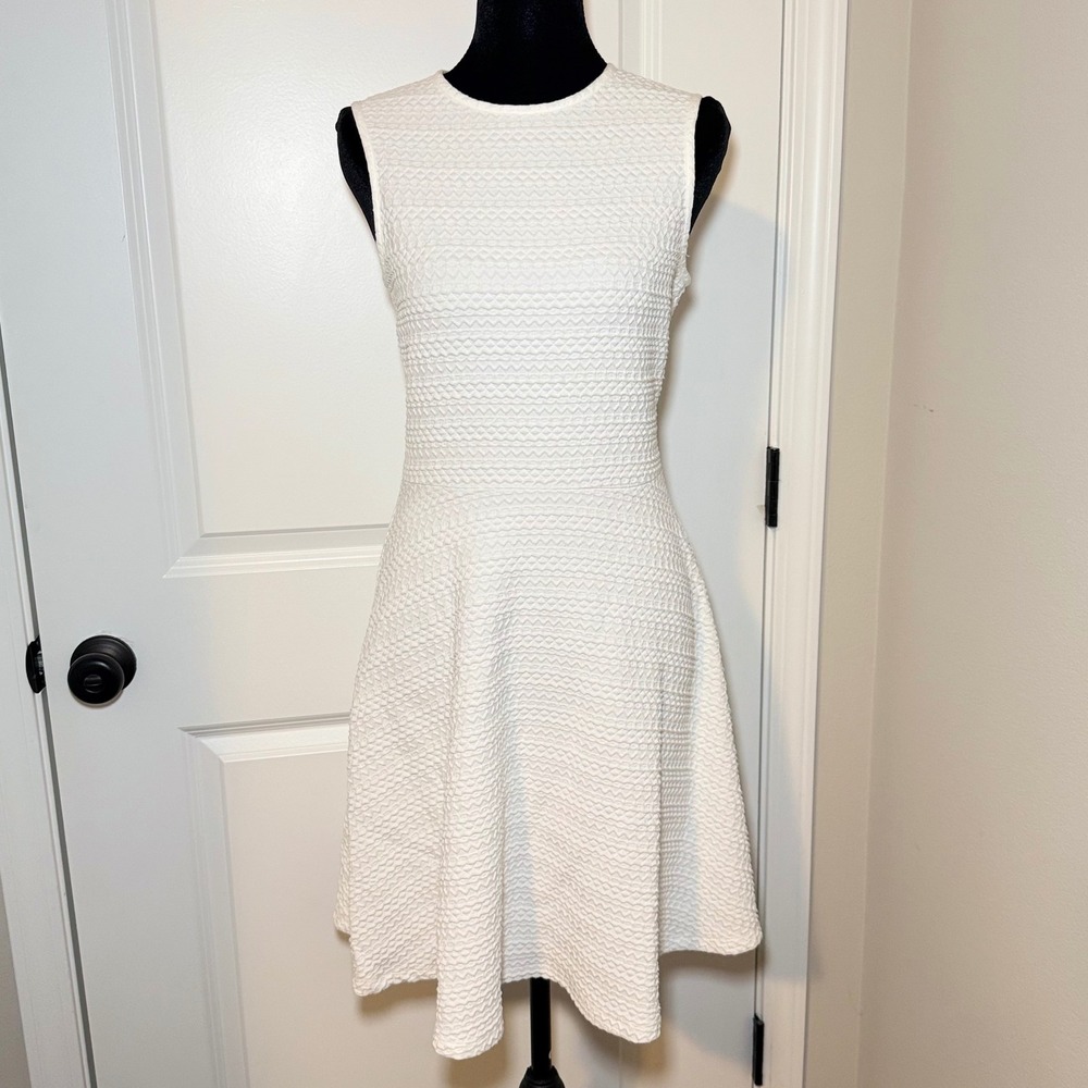 Shoshanna White Fit and Flare Dress Sz 2 Contemporary Chic Preppy